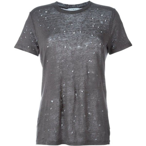 Patch brodé en détresse personnalisé de haute qualité motif solide Vintage lourd col rond maillot court T-Shirt surdimensionné pour hommes - Product Image 5