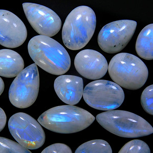พลอยมูนสโตนสีฟ้า Dhorgems แบบหลวม สำหรับทำเครื่องประดับ จี้ แหวน ทำมือ รูปทรงวงรี/ลูกแพร์/มาร์ควิส - Product Image 2