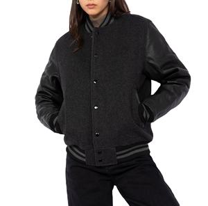 Veste universitaire en laine noire longue pour femme, tricotée, respirante, brodée, à boutons, de haute qualité, pour l'hiver, vente en gros - Product Image 5