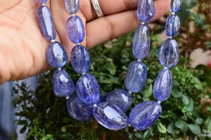 Collar de Tanzanita Natural con Cuentas Pulimentadas, Piedras Azul Violeta, Calidad Excelente AA, Joyería Curativa para Uso Diario - Product Image 2