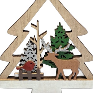 Colección festiva de invierno Reno Estrella de madera Adorno colgante Regalo de Navidad a bajo precio de exportación - Product Image 6