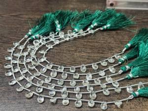 Perles de haute qualité EMINENT JEWEL en améthyste verte naturelle, forme poire, facettées, 6x10mm, perles graduées, brin de 8 pouces de long - Product Image 4