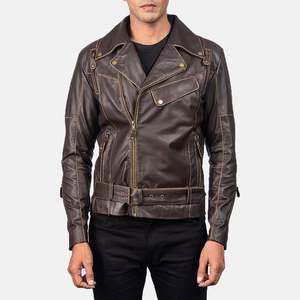 Veste d'hiver en cuir personnalisable de haute qualité pour homme, col montant, respirante, chaude, décontractée, style bomber, vente en gros OEM 2025 380 - Product Image 1