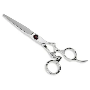 Tijera de afeitar con espejo de pulgar giratorio para corte profesional en tijeras de acero tijera de peluquería con varios colores de titanio