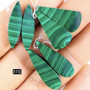 Vente en gros de paires de malachite naturelle DHORGEMS, pierres précieuses cabochon, forme poire/ovale/marquise, provenant du Rajasthan, pour la fabrication de bijoux - Product Image 6