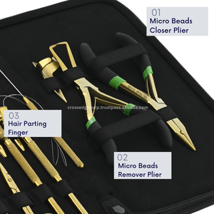 Kit de herramientas para extensiones de pelo de acero inoxidable al por mayor, 2 uds., herramienta de bucle y alicates removedores de microcuentas, pinzas de seccionamiento de bucle de tracción - Product Image 3