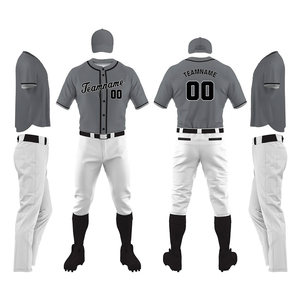 Meilleurs ensembles d'uniformes de baseball personnalisés 2026 avec logo, manches courtes, col en V, poches, 100 % polyester, impression numérique, option grandes tailles - Product Image 1