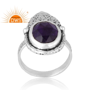 Dernière vente 925 argent Sterling naturel améthyste pierre précieuse bague bijoux personnalisés pour les femmes cadeau pour elle - Product Image 1