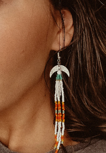 Beaded Fringe <b>Earrings</b> (<b>Moon</b>) - Product Image 2