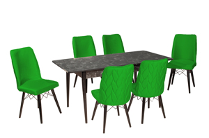 FEY FURNITURE Best Seller, juego de mesa de comedor expandible moderna, 6 sillas, Material de aglomerado, forma rectangular, muebles duraderos para el hogar - Product Image 5