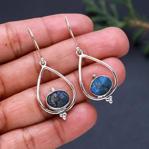 Pear labradorite Gemstone 925 Sterling <b>Silver</b> Dangle <b>Silver</b> Jewelry <b>Earrings</b> Fashionable Dangle <b>Earring</b> For <b>Wedding</b> Parties - Product Image 3