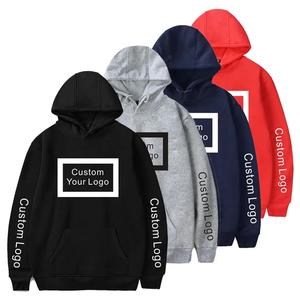 Sudadera con capucha para hombre, prenda deportiva masculina de talla grande, con impresión de sublimación Digital 3D/Transferencia de Calor personalizada, diseño liso en blanco, venta al por mayor - Product Image 1
