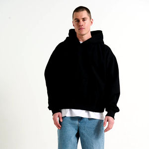 เสื้อฮู้ดดี้สตรีทแวร์ทรงโอเวอร์ไซส์ พร้อมโลโก้ปัก - Product Image 1