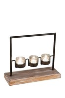 Élégant porte-bougie en bois fait main avec texture naturelle pour la décoration de la maison, le bureau, les cadeaux de Noël et de Pâques