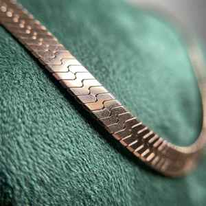 Premium Gold Plated Gold Tone <b>Chain</b> Necklace Flat Smooth Fluid Minimal Sleek Design Elegant Fashion Jewelry for Women - Product Image 2