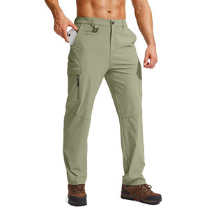 Cómodo pantalón 2025 para hombre, informal con bolsillos, tejido de punto largo, transpirable y patrón sólido, pantalón personalizado teñido liso para hombre - Product Image 1