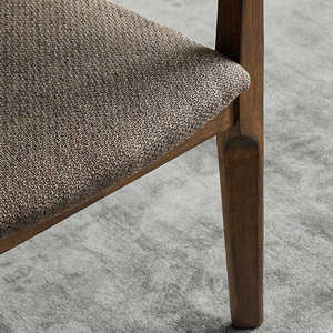 Sillas de comedor de madera maciza de buen diseño para restaurante Hotel tela brazo de cuero Silla de comedor silla de madera oscura nórdica moderna - Product Image 2