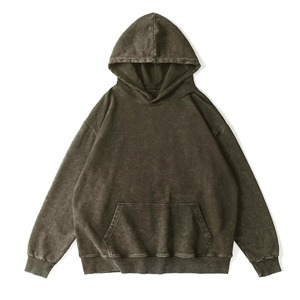 Sweat à capuche en coton lourd surdimensionné de haute qualité, vente en gros, sweat à capuche personnalisé pour homme, lavé à l'acide, uni, teint pour l'hiver - Product Image 1