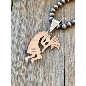 Colgante Kokopelli de Jon Peters con Incrustaciones de Turquesa Multicolor y Plata de Ley - Product Image 5