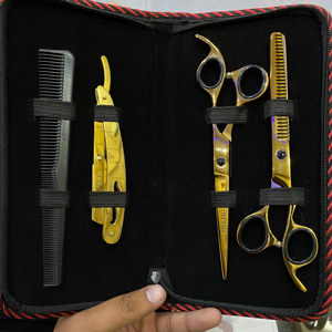 Ensemble de coupe de cheveux professionnel de 4 pièces en acier inoxydable, couleur personnalisée, durable, multi-couleurs, outils de coiffure multi-usages - Product Image 6