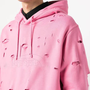 Offre Spéciale hiver décontracté hommes à capuche en gros personnalisable pull couleur unie 100% coton en détresse sweats à capuche - Product Image 5