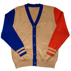 Cálido Color caqui invierno acrílico cárdigan suéter personalizado Color y bordado suéter de punto Sorority University College para Unisex - Product Image 1