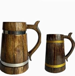 Taza de Madera Natural para Bebidas, Agua, Leche, Café y Té, Taza Artesanal de Madera con Diseño Rústico Elegante - Product Image 1