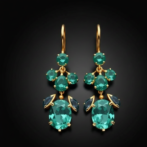 Boucles d'oreilles pendantes multiformes en topaze bleue hydro pour femmes |   5 pouces |   13 grammes |   Boucles d'oreilles pendantes en argent sterling 925 plaqué or 18 carats - Product Image 3