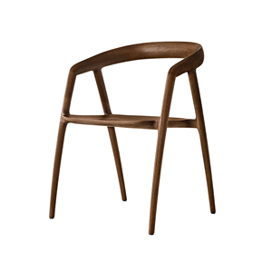 Silla de Comedor Moderna de Madera Maciza, Diseño Minimalista, Respaldo Curvo Ergonómico para Hogar, Restaurante, Cafetería, Hotel - Product Image 1