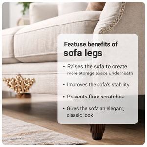 Pied de meuble cannelé en bois massif pour canapé, table, lit – Finition Noyer Foncé – Fabricant OEM sur mesure – Vente en gros usine - Product Image 2