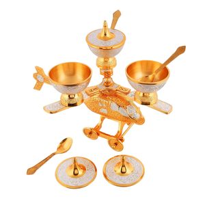 Bộ đồ ăn bằng đồng và nhôm máy bay trực thăng Xe đẩy đặt 4 bát Xe đẩy phục vụ cho các loại hạt và ngọt ngào có sẵn với giá rẻ nhất - Product Image 4