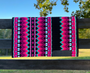 Western Show Horse Saddle Blanket Diseño de Nueva Zelanda Manta de sillín de lana hecha a mano Top Wool Saddle Pad Size - Product Image 1