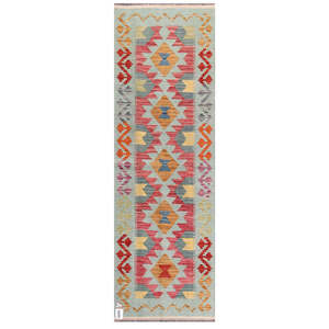 Alfombra Kilim de Maimana, Afganistán, 199 x 65 cm - Product Image 1