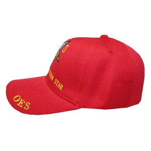 Gorra de acrílico roja 100% con bordado de sombra de la Orden de la Estrella del Este de Mason OES, gorra de regalia con letras bordadas, gorras personalizadas de hip hop - Product Image 2