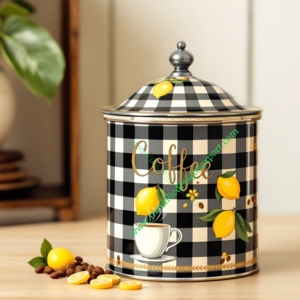 Elegant Vintage Airtight Metal Coffee <b>Canister</b> Classic Bean Design Cover for Wedding Decor Food Storage Kitchen <b>Set</b> Included - Product Image 3