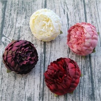 Tête de fleur de pivoine en soie artificielle mur de fleurs de mariage pour la décoration rétro fausse tête de fleur bricolage maison décoration et artisanat