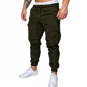 กางเกง2023บางเฉียบของผู้ชายกางเกงลำลองผ้าฝ้ายสีทึบกางเกงคาร์โก้แฟชั่น - Product Image 1