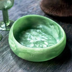 Tazón Redondo de Resina Hecho a Mano con Base Redondeada y Acabado Brillante en Degradado Marrón Madera, Tazones Decorativos para Servir, Utensilios de Cocina Ecológicos de Origen Indio - Product Image 6