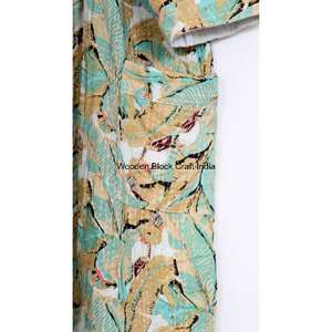 Robe de style kimono japonais pour femme, en coton pur floral, broderie kantha, veste multicolore, coton fait main, imprimé d'hiver, courte - Product Image 3