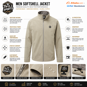 New Design Softshell <b>Jackets</b> Fashionable Wholesale Good Quality Plus Size <b>Jacket</b> Stand Collar Softshell <b>Jacket</b> Made Pakistan - Product Image 4