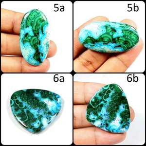 Malachite chrysocolla cabochon. นักออกแบบ ~ อัญมณีมรกตสีเขียวสีฟ้าธรรมชาติ chrysocola. Chrysocolla Malachite สำหรับเครื่องประดับ - Product Image 4