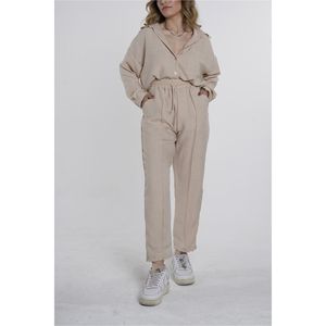 Pantaloni da camicia estivi Oversize in tessuto di lino superiore e inferiore - Product Image 1