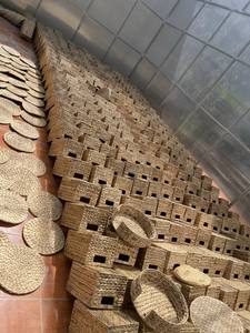 Cesta de lavandería de almacenamiento de hierba tejida con jacinto de agua al por mayor cesta de precio competitivo OEM con asas portátiles - Product Image 5