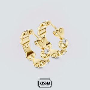 ต่างหูเม็ดเดี่ยวรูปหัวใจสำหรับปลูกในห้องปฏิบัติการ CVD VS1 9K/10K/14K/18K ทอง925เงิน CVD ขายส่งดอกไม้เครื่องประดับต่างหู - Product Image 5