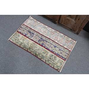 พรมวินเทจขนาด 2x3.1 ฟุต, พรมตุรกีขนาดเล็ก, พรมขนสัตว์โมร็อกโกสีน้ำเงิน - Product Image 4