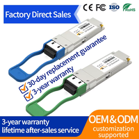 YTOPTO 100G QSFP28 BiDi SMF Modul Transceiver Serat Optik 10km LC Kompatibel Finisar FTL1154RDPL/MikroTik/Ubiquiti Data