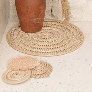 Natural Rattan <b>Coasters</b> <b>Set</b> <b>with</b> <b>Holder</b> Handwoven Round Drink <b>Coasters</b> for Table Eco Friendly Home Decor Made In Vietnam - Product Image 2