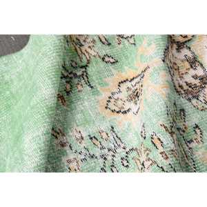 Turkish Vintage Rug, 2x7.1 ft Rug, <b>Green</b> <b>Runner</b> Ikat Rug - Product Image 5