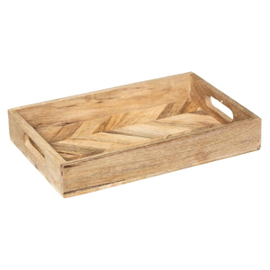 Lot de 2 plateaux de service en bois de manguier fabriqués à la main pour les restaurants de bar Fourniture de plateaux de service en bois élégants à prix compétitif - Product Image 2