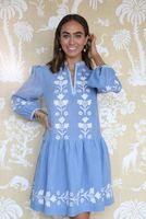 Robes décontractées bohèmes à la mode, broderie florale faite à la main, manches longues, modèle décontracté, 100% coton naturel, vintage, pour femmes